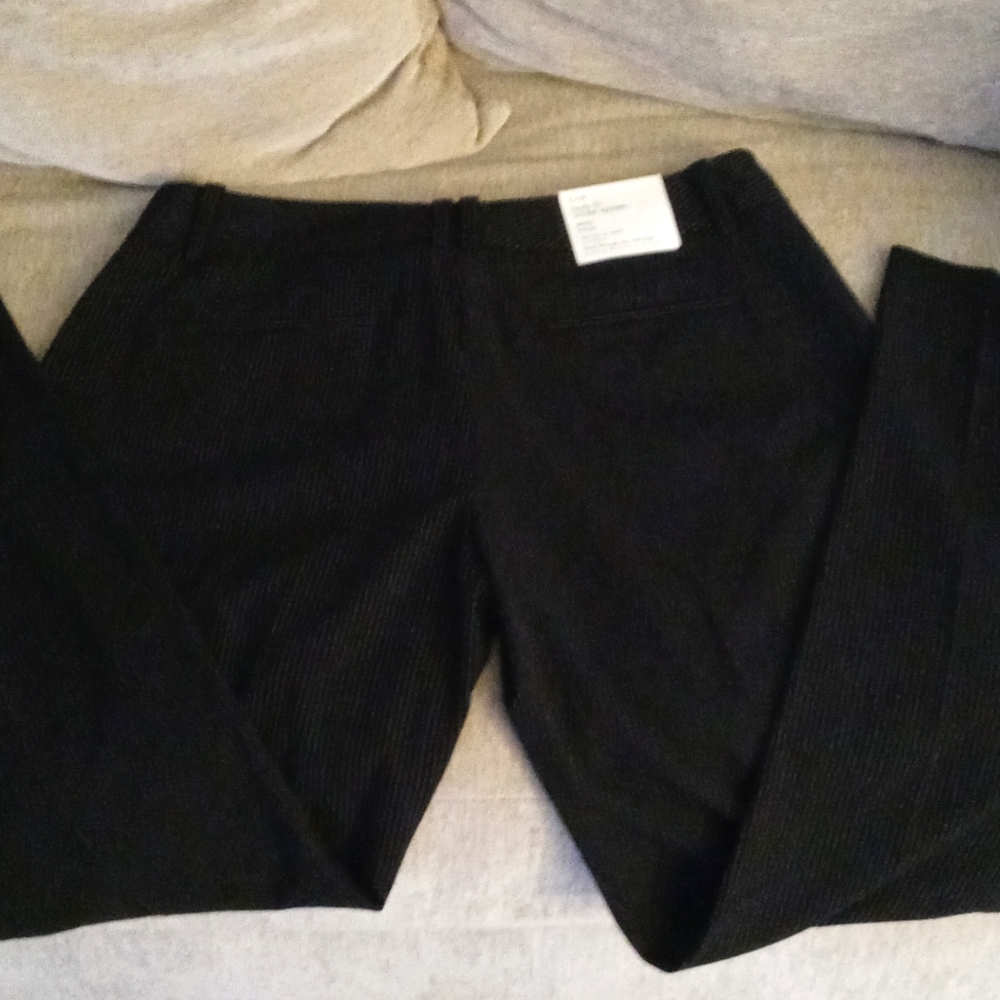 Black and white striped casual pants